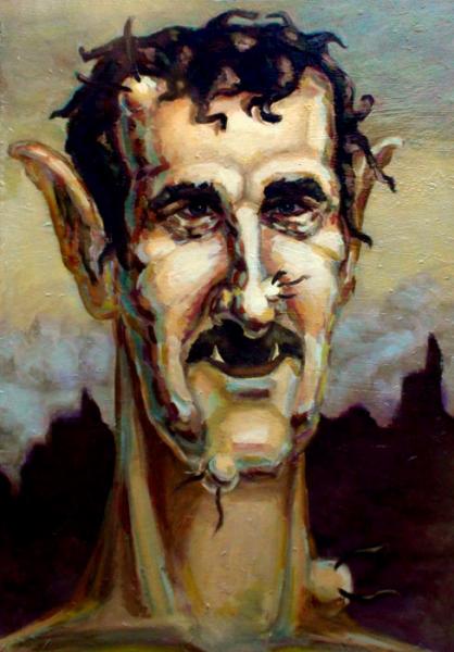 The Ogre - 18 x 24 - oil on canvas

Bashar al-Assad of Syria depicted as the ogre from the poem "August 1968" written by W.H. Auden in response to Soviet imperialism in Czechoslovakia.  The painting is part of a multimedia project that includes a musical rendition of the poem by Steve Wolf.