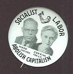 A pin from the Socialist Labor Party in the 60s, the candidates were Eric Hass and Georgia Cozzini. They received 47, 522 votes in this election. The...