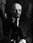 V. I. Lenin in the presidium of the First Congress of the Communist International in the Kremlin.