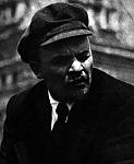 V. I. Lenin in the Red Square during the celebration of the Vseobuch troops.  
Moscow.