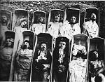 Executed supporters of the Paris Commune, France, 1871. 
 
The bourgeois troops from Versailles brutally repressed history's first workers state....